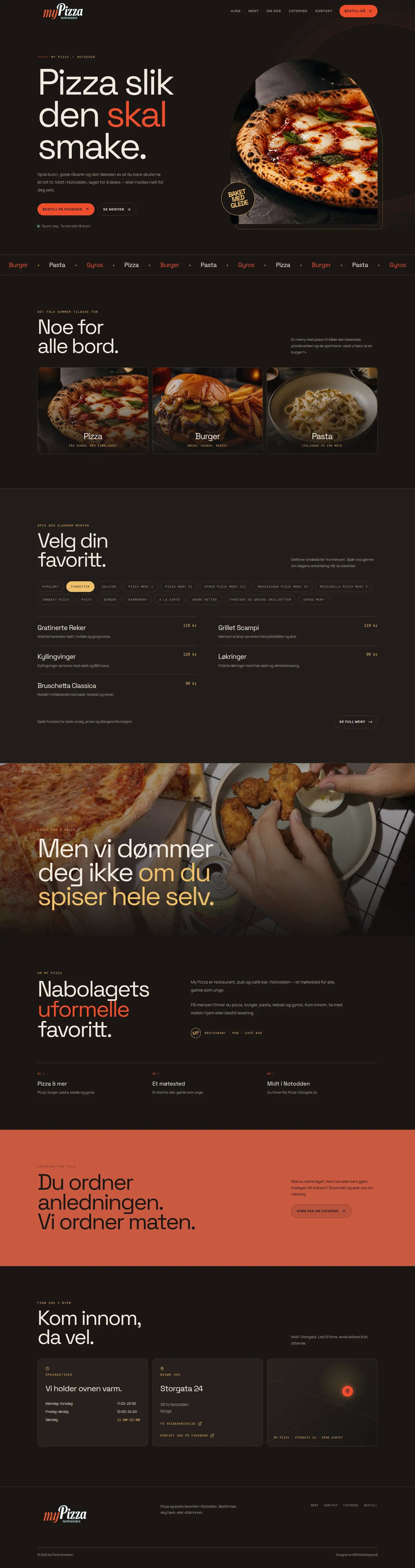 My Pizza Notodden – skjermbilde av nettsiden